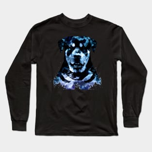 Rottweiler Stencil Police Dog Design Long Sleeve T-Shirt